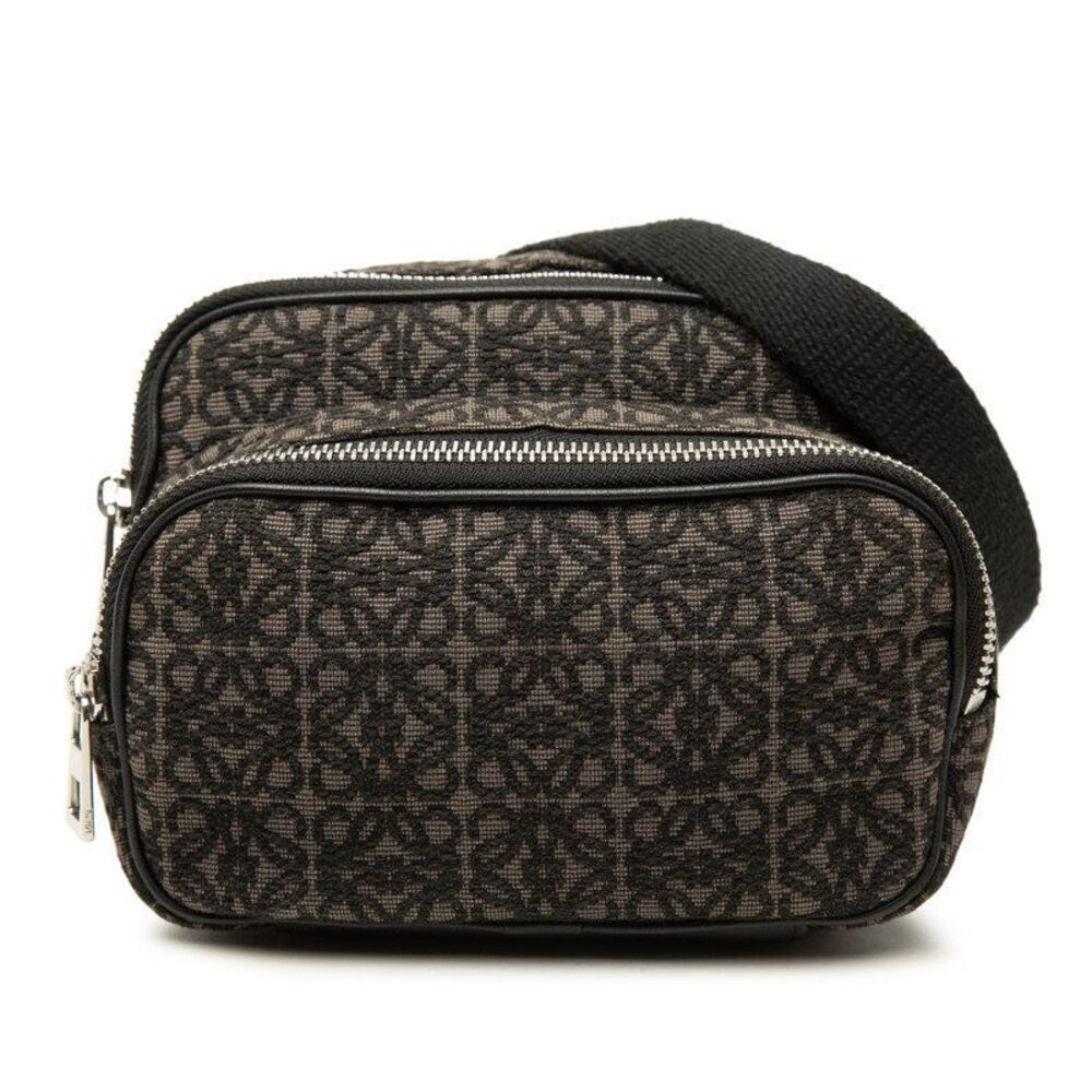 Loewe Anagram Canvas Leather Shoulder Bag